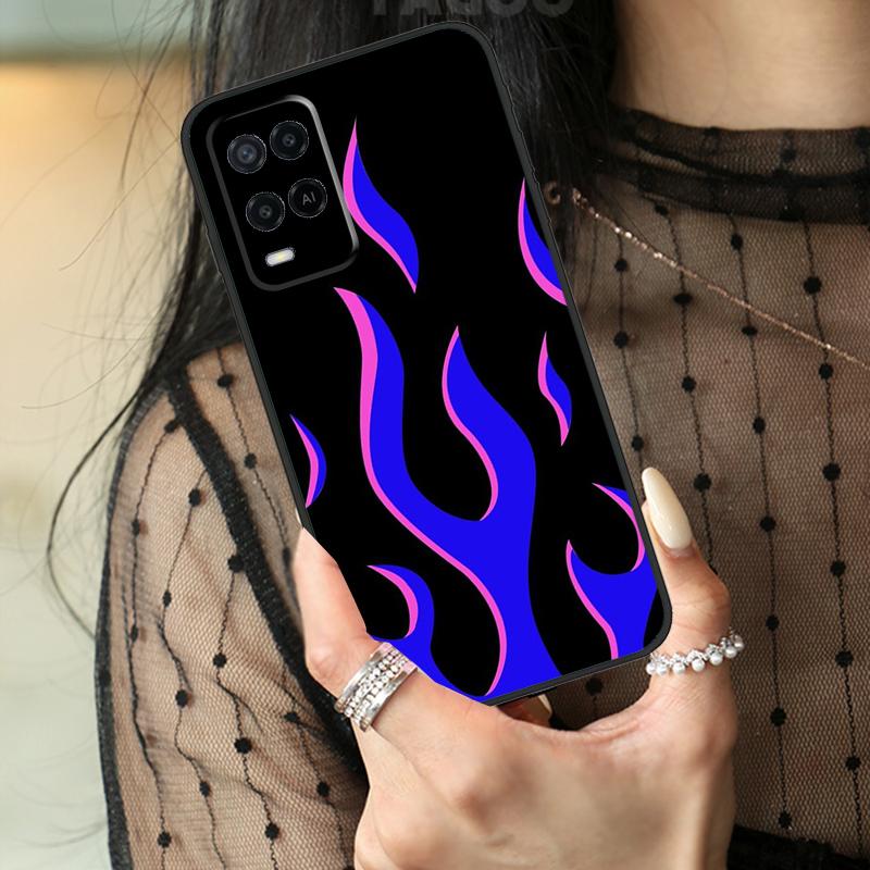 Крутой Чехол с Цветным Узором "Пламя" Для Oppo A5 Pro A15 A17 A57 A77 A18 A38 A58 A78 A98 A94 A74 A54 A40 A60 A80 A96 A76 A16