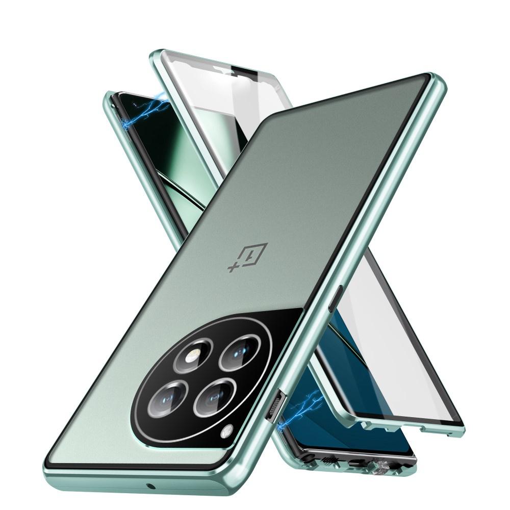 Чехол для OnePlus 12 5G, Магнитный двойное стекло, Зеленый