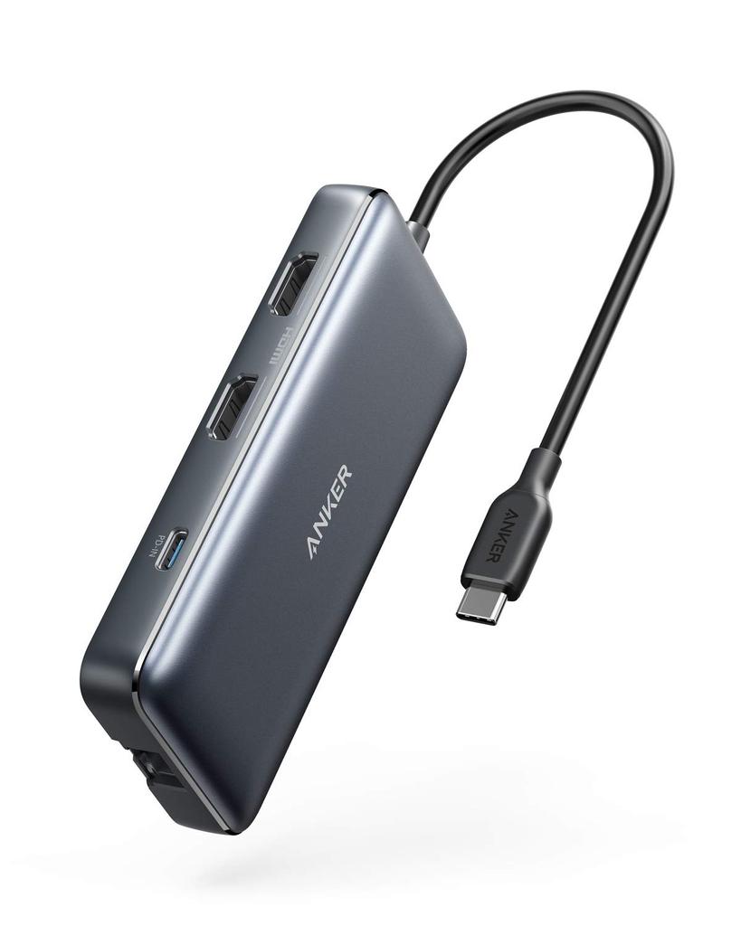 ANKER PowerExpand PD Media Speed Data HDMI MicroSD Card Reader Совместимость с подключением мобильных устройств 8-в-1 USB-C Hub/Высокая передача данных/Зарядка
