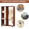 Wardrobe, Mobile Storage Cabinet, Particleboard, Walnut Finish