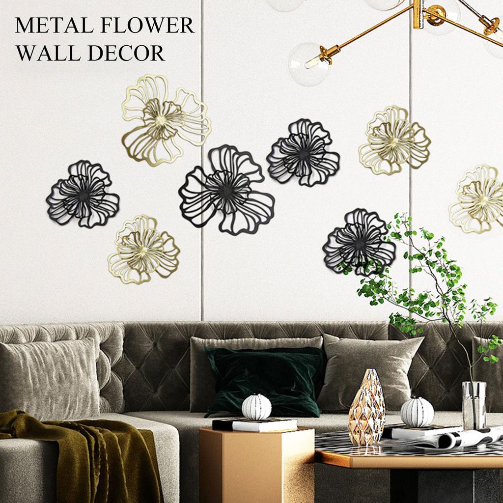 Elegant Metal Floral Wall Hanging with Double Layers Flower Sign for Modern Home Aesthetics for Art Lover House Wife