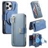 Phone Case For iPhone 17 17E 16E 16 15 14 13 12 11 Pro Max Xs Xr 7 8 Plus SE 2025 2In1 Detachable Leather Zipper Wallet Cover