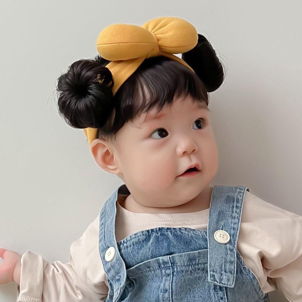 Милые детские повязки для волос парик бант младенец шиньоны челка повязка на голову реквизит для фотосъемки
