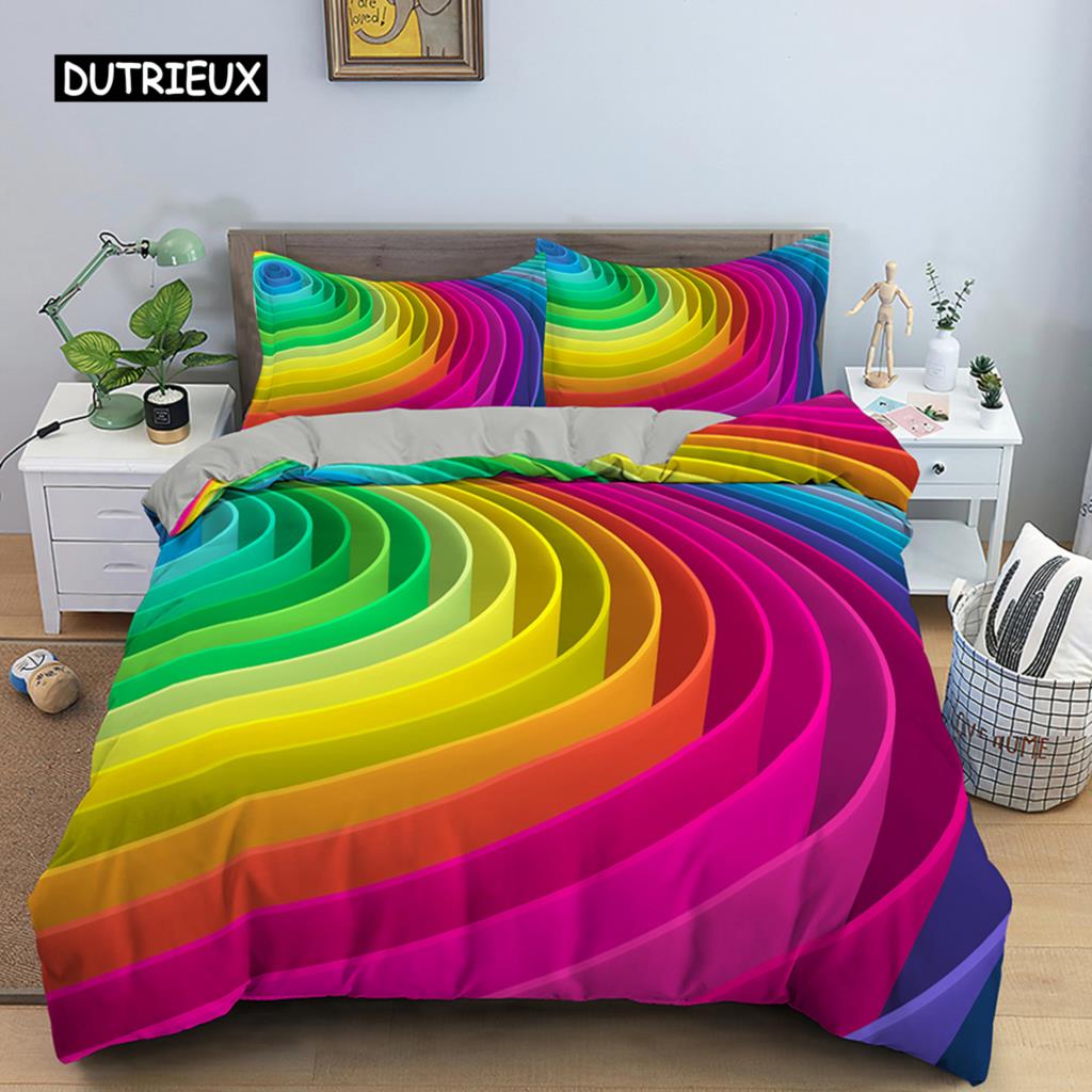 3D Duvet Cover Set Psychedelic Digital Printing Twin Bedding Set Microfiber Quilt Cover Single Queen King Size Comforter Cover