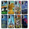 Cat Van Gogh Starry Night Oil Painting Phone Case For Xiaomi Redmi Note 9 9T 10 10s 11 11s 11E 8 7 Poco M3 M4 Pro 5G Cover Cases
