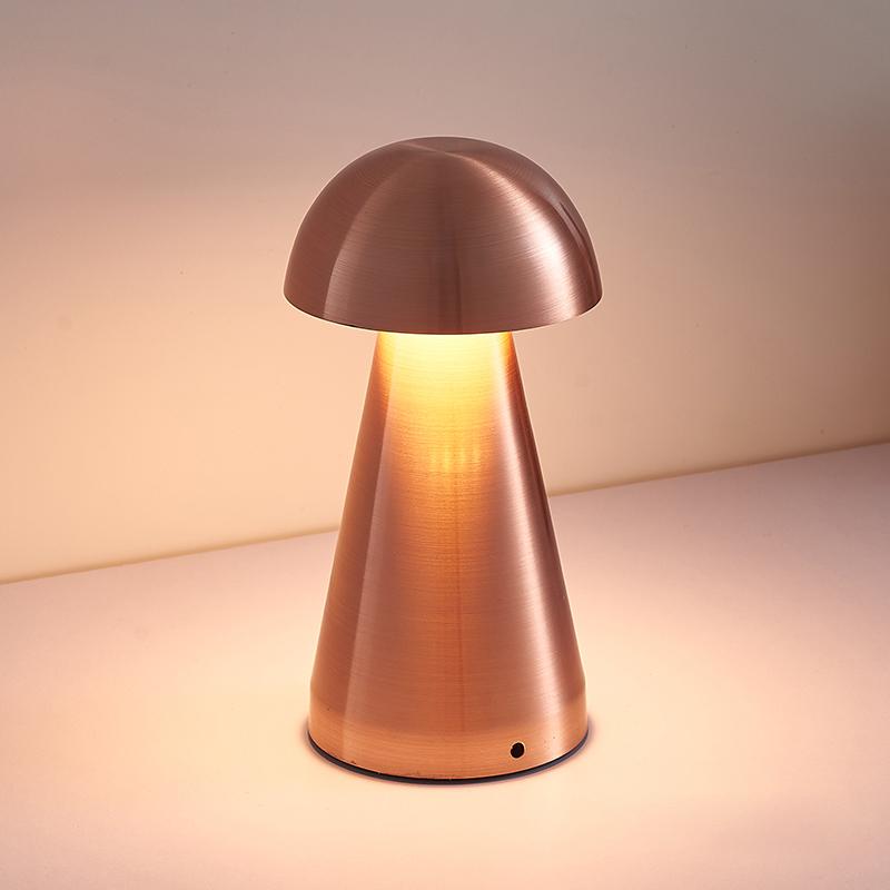 Ретро маленькая настольная лампа в виде гриба с регулируемой яркостью, сенсорный переключатель, светодиодная настольная лампа, USB перезаряжаемый беспроводной ночник для декора спальни