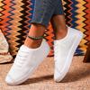 Summer New Flat Bottom Lace-up Mesh Canvas Flats Breathable Lightweight Casual Board Shoes Lace-up Large Size White Single Shoes