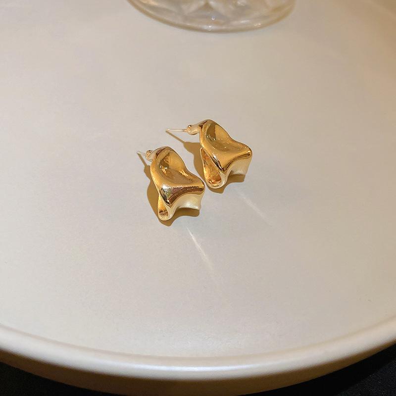 Металлические серьги-пусеты в геометрическом стиле, нишевые, простые, универсальные, модные, высокого класса