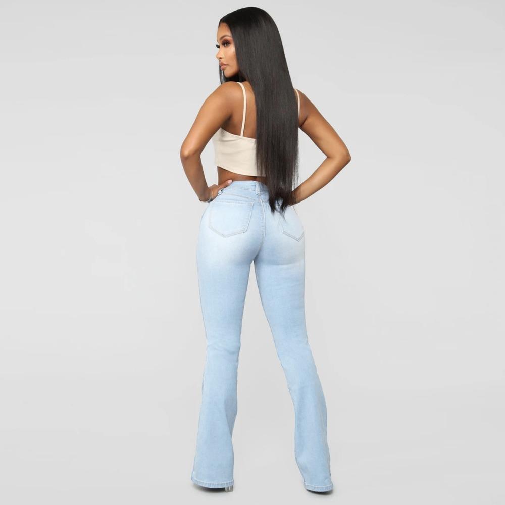 Джинсы женские облегающие брюки с высокой талией и эластичным кроем Horseshoe