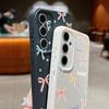 Color Bowknot Leather Texture Plain Color Shell for Samsung S25 Ultra S24 Fe S23 S22 A56 A16 A15 A55 A54 Soft Tpu Shockproof Lens Protection Case