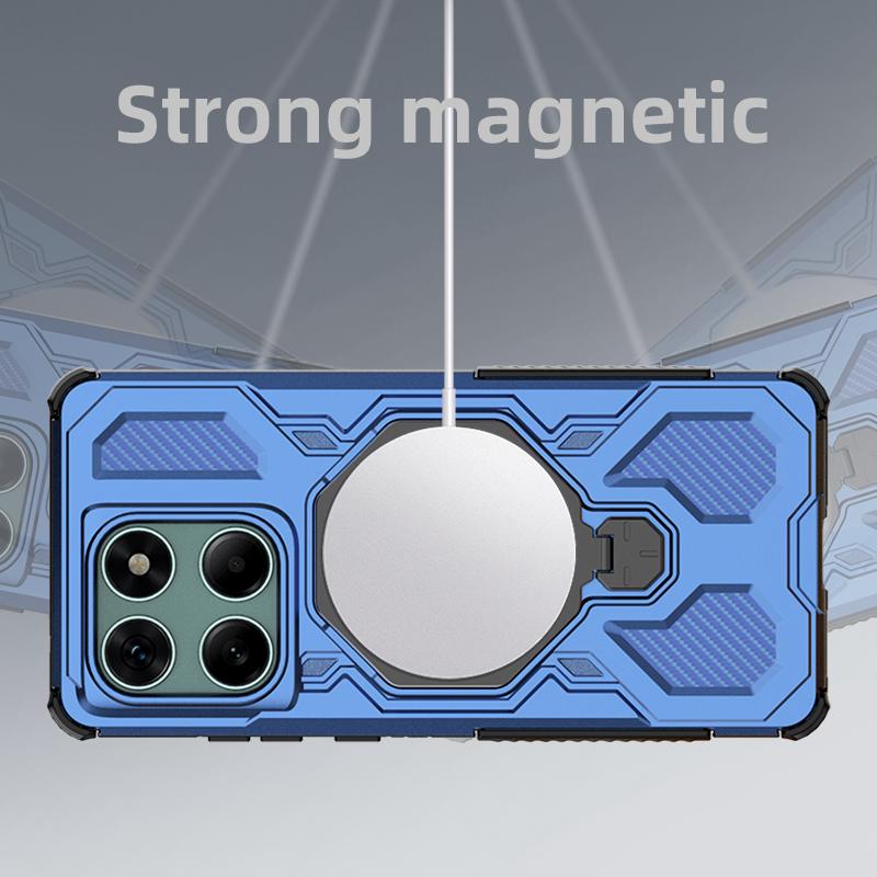 KEYSION Противоударный магнитный чехол для Motorola Edge 60 Fusion 5G с подставкой-кольцом для просмотра в вертикальном положении, задняя крышка для телефона MOTO Edge 60 60S 5G