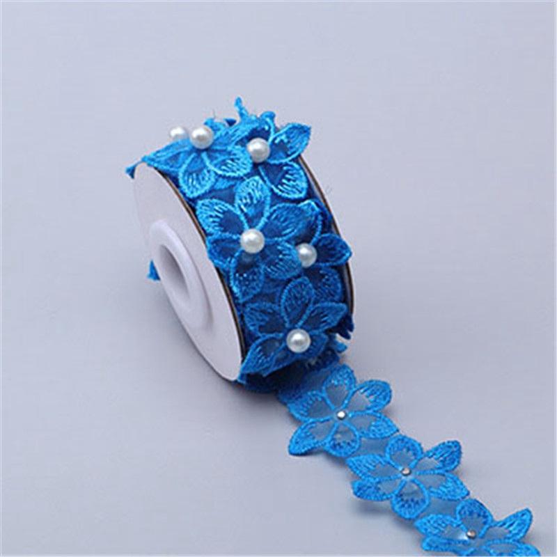 Изысканное свадебное платье, 1 ярд, аксессуары «сделай сам», кружевная вышитая лента, одежда, шитье, отделка цветами из бисера