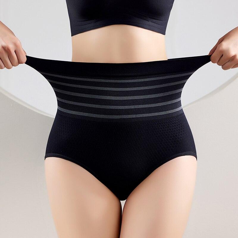 Flarixa Трусики с высокой талией и плоским животом, бесшовные утягивающие женские трусики, удобные полосатые трусы, корректирующее фигуру, нижнее белье