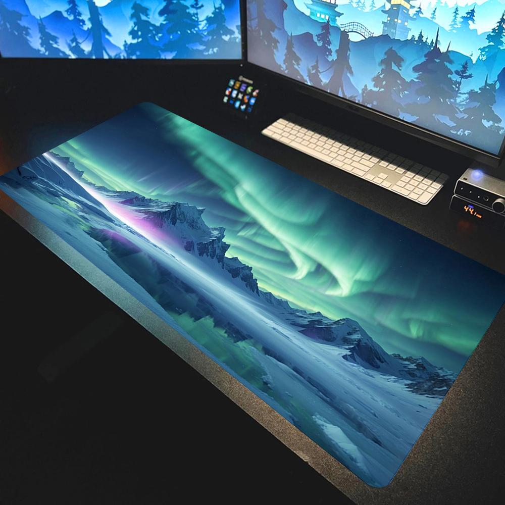Scenery Sky Mouse Pad Anti-Slip Rubber Gaming Blue Carpet Large Natural Rubber Desk Mat Thick Seam Edge for Office