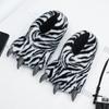 Fashion Top Qulaity Man Slippers Plus Size 36-45 Creative Zebra Pattern Paw Shoes Unisex Warm Winter Woman Slipper