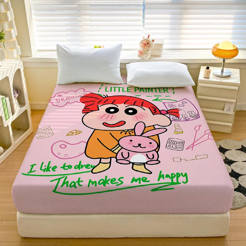 Cartoon Crayon-Shin-Chan Soft Bedding Fitted Sheet Deep Pocket 30Cm,3D Pattern Fitted Sheets Fade Resistant Multiple Sizes