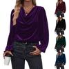 Women's Fashion Casual Solid Color Long Sleeve V-Neck  Top
