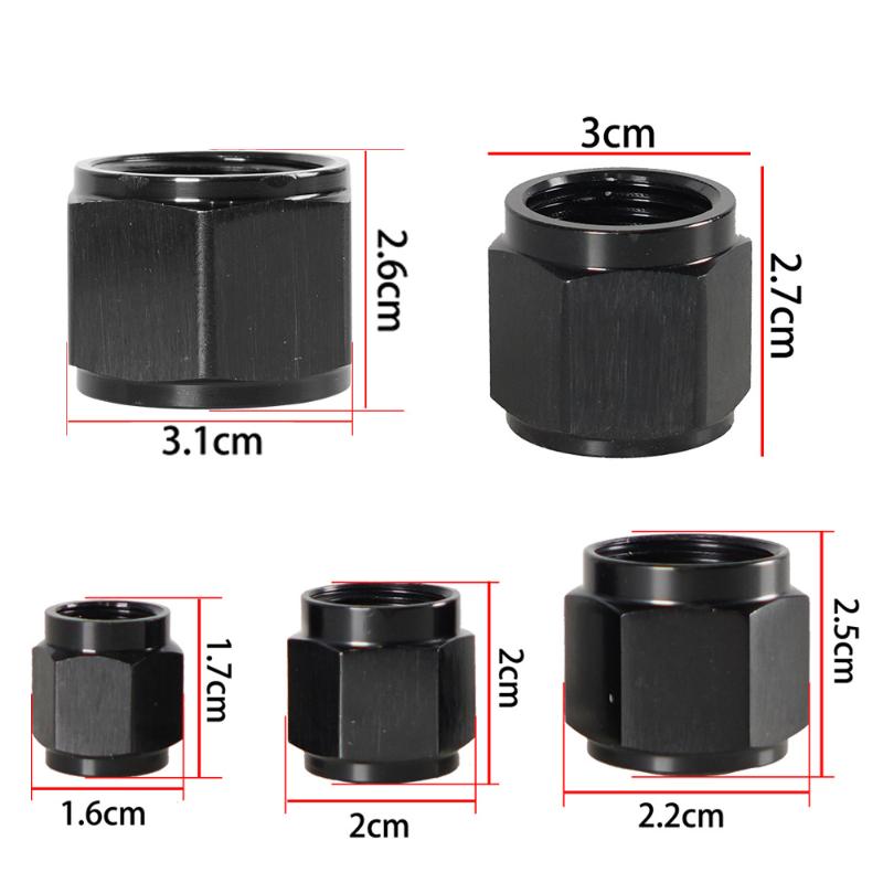 AN Hardline Tube Nut & Sleeve Adapter 1Pcs High Precision Aluminum Fits 4AN AN6 AN8 AN10 AN12 for Turbo Oil Line Setup