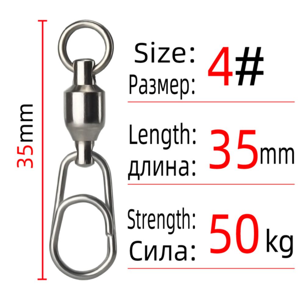 Стальные крючковые рыболовные принадлежности Snap Rolling Bearing Swivel Oval Connector Jig