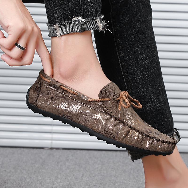 Новые повседневные лоферы мужские мокасины на мягкой подошве весенние кожаные туфли удобные на плоской подошве для ходьбы на улице повседневная обувь