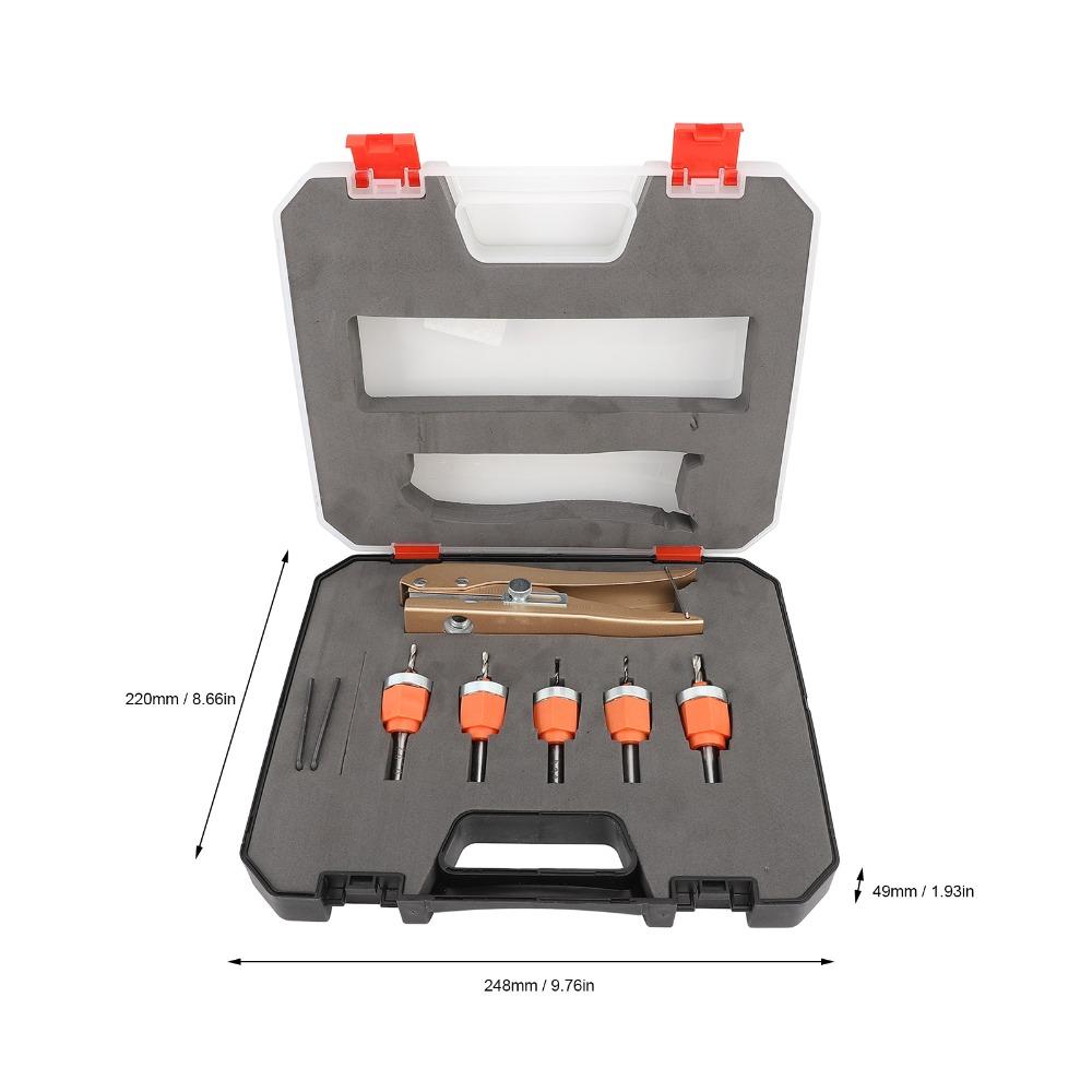 6pcs Adjustable Depth Countersink Drill Bit Set HSS Construction Adjustable Drill Bit Woodworking