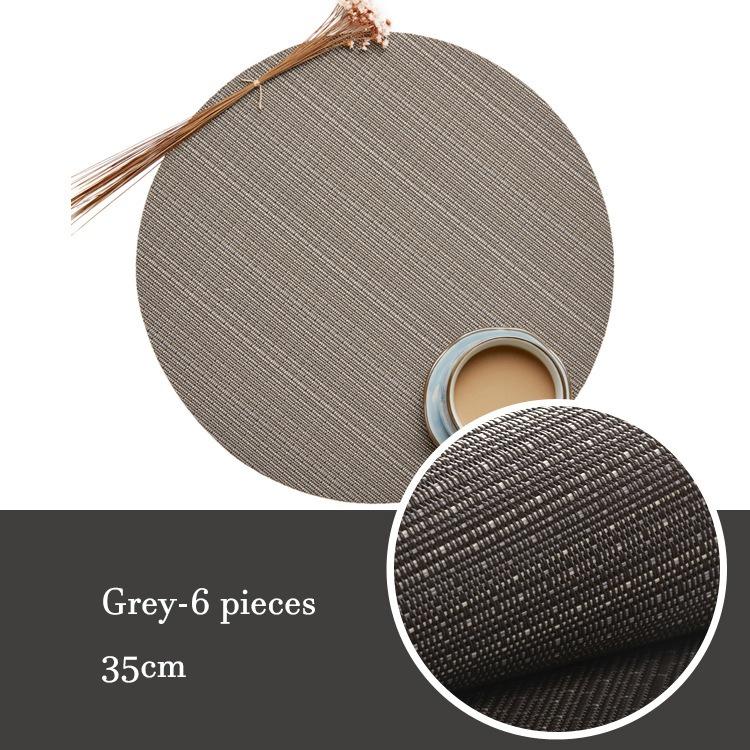 Набор из 6 шт. ПВХ-салфеток, настольных ковриков, теплоизоляционных ковриков, круглых моющихся салфеток, декоративных ковриков для стола 35 см