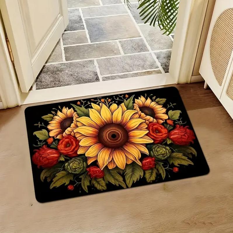 Ретро Цветочный Узор Приветственный Дверной Коврик Модные Коврики Спальни Ванные Комнаты Кухни Балконы Сады Современная Фермерская Декорация