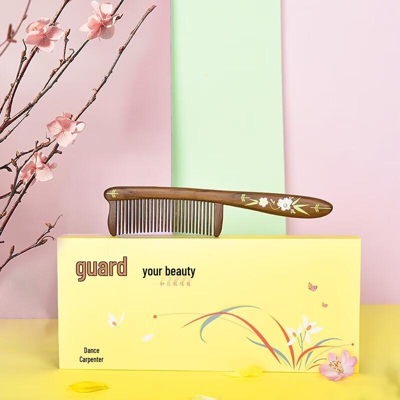 Подарочный набор гребней Tan Mujiang с инкрустацией из цветков персика