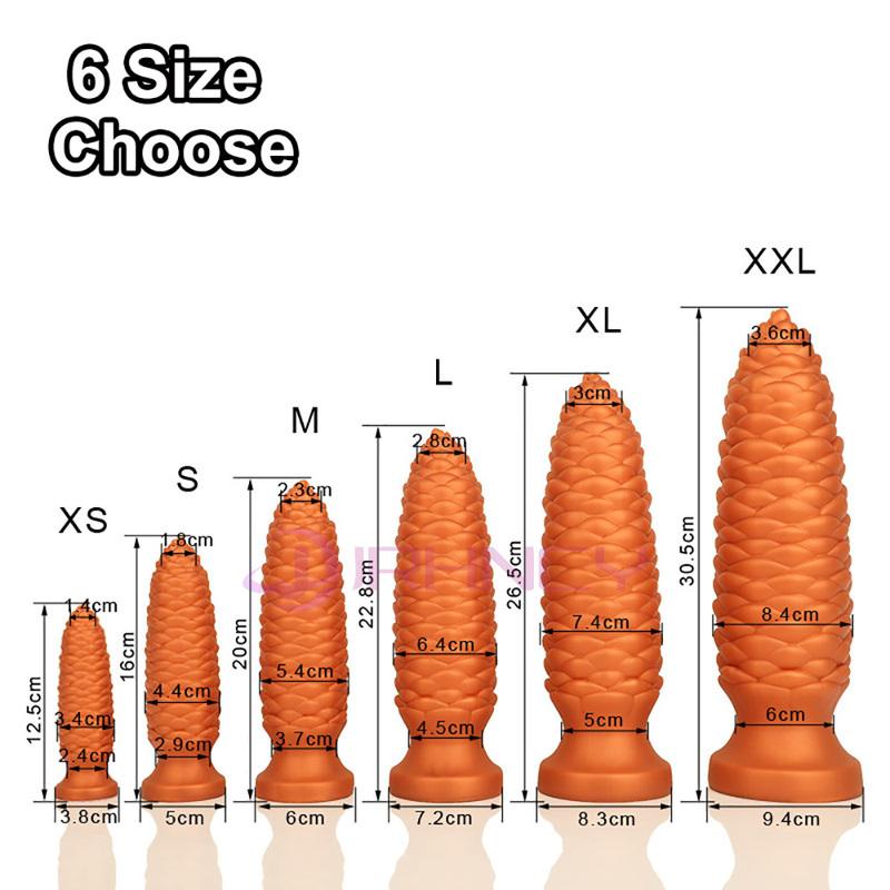 XS-XXL Strobile Anal Plug Sex Toys for Women Men Big Butt Plug Soft Platinum Liquid Silicone Anal Dildos Prostate Massage