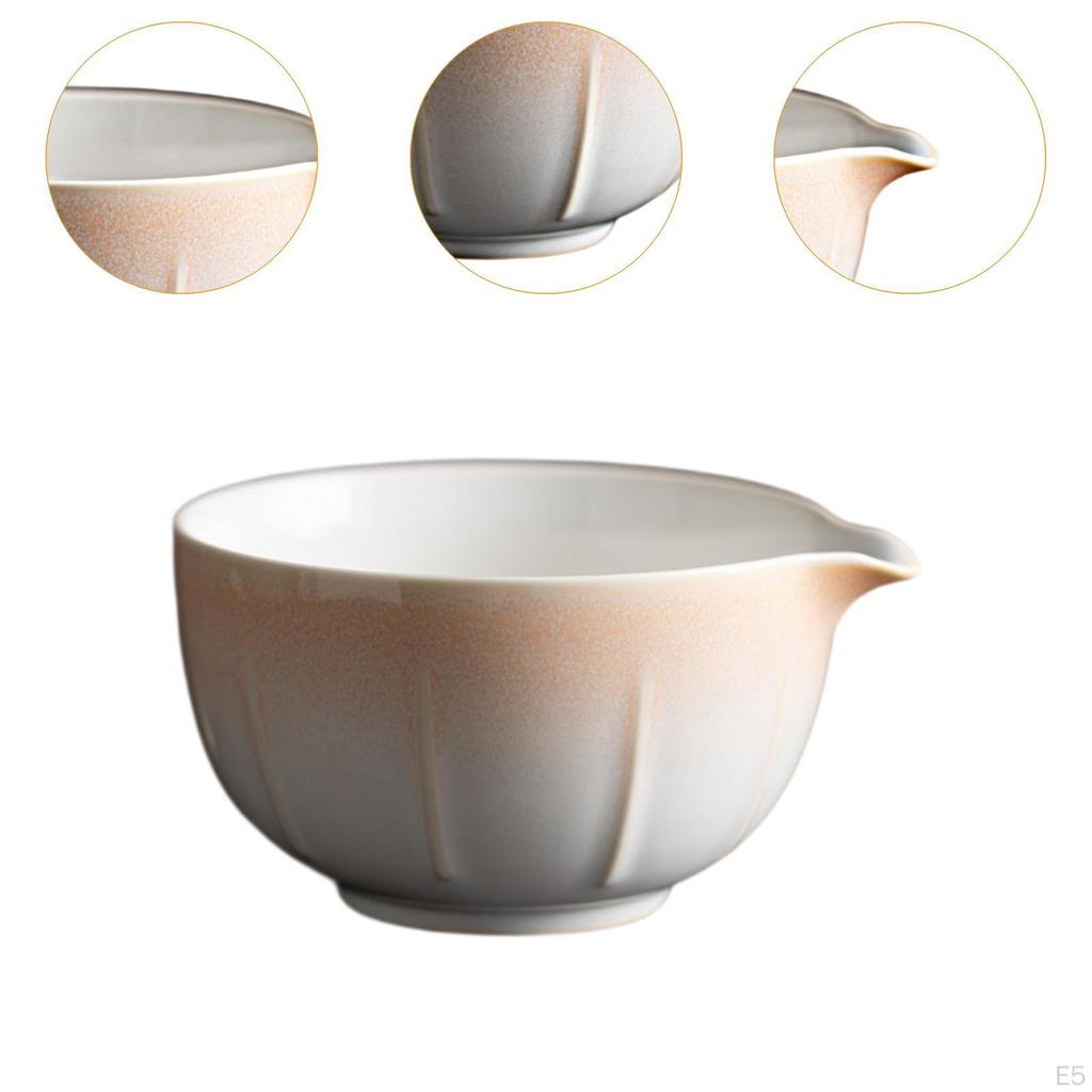 Ceramic Green Tea Bowl 500ml 14x12.6x7.2cm Lightweight for Friends Lovers Multifunctional