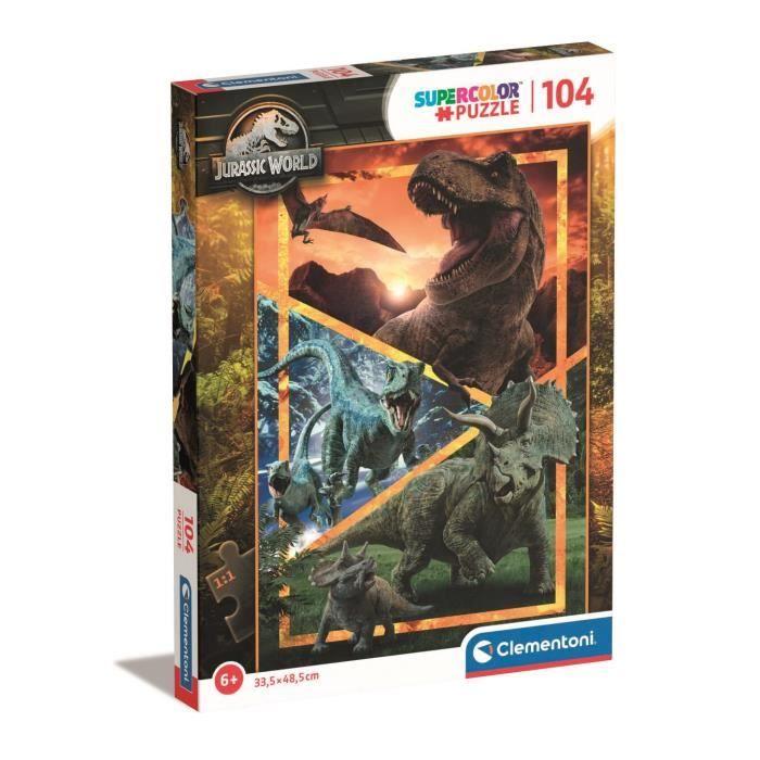 Clementoni - Jurrasic World - Puzzles 104 Pieces Super - Puzzle enfant - Des 6 ans - 38x27cm