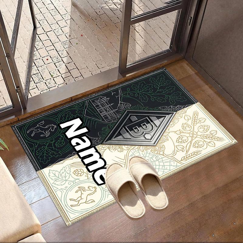 Custom Name Personalized Borussia Monchengladbach Print Carpet, Versatile Home Decor Rug, for Playroom, Apartment, Balcony, Entryway, Hallway Gift