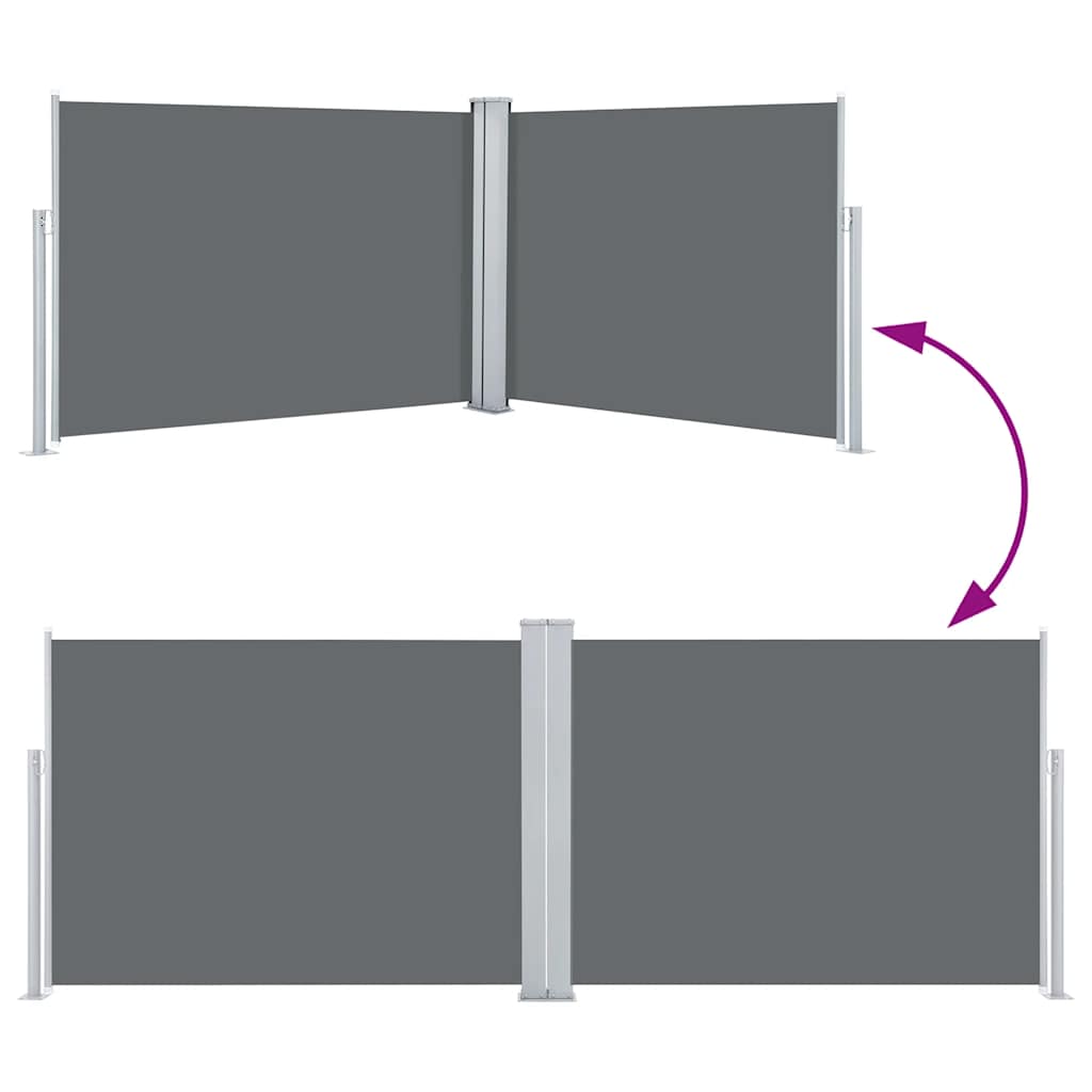 Retractable Side Awning Anthracite Grey 120 x 1000 cm