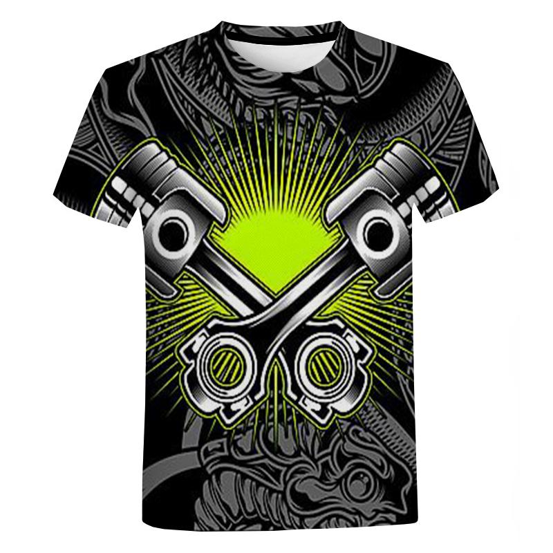 Новая мужская и женская персонализированная летняя футболка с 3d принтом «Механик» Street Harajuku, футболка большого размера, модные повседневные топы