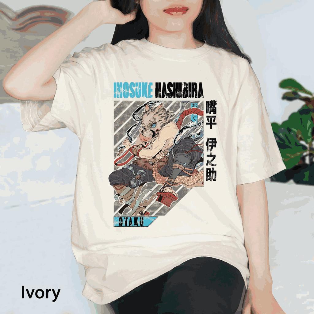 Hot Sale Anime Demon Slayer Hashibira Inosuke Graphic Print T-shirt Men Women Summer New Tee Streetwear Y2K Harajuku Fashion Loose Casual Oversize Top