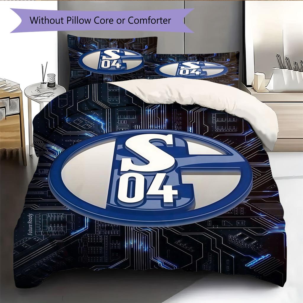 Schalke Bedding Quilt Set Quilt Cover Pillowcase Home Decoration Birthday Gift (1 * duvet cover + 2 * pillowcase, without core)