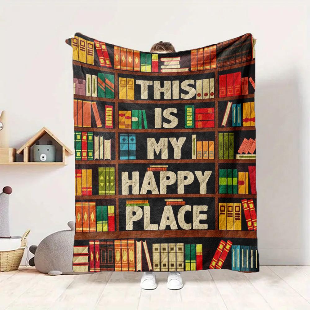 Library Haven Flannel Blanket Throw Blanket Soft Warm Sofa Bed Camping Car home Decor Unique Christmas Gift C9302181