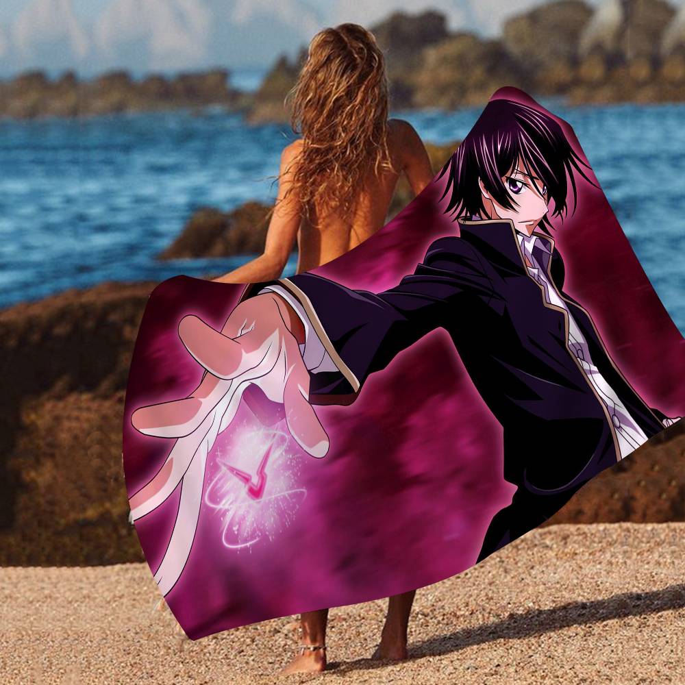Самый популярный анимационный C-Code Geass Микрофибра Печатное Пляжное Полотенце Для Альпинизма Йоги Пляжа Плавания Впитывающее Мягкое Полотенце