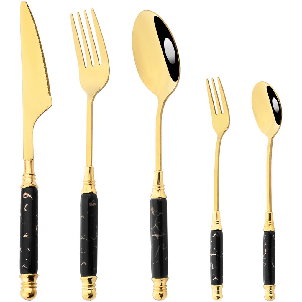 4/5 шт. набор столовой посуды с имитацией керамики, креативный нож, кофейная ложка, вилка, набор столовых приборов, посуда из нержавеющей стали, кухонные столовые приборы