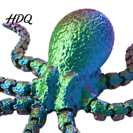 Экологичная статуэтка из ПЛА, напечатанная на 3D-принтере, Осьминог, Морское Животное, Фиджет-Игрушка, Гибкая, Сочлененная, Фигурка Щупальца