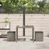 Garden Stool with Cushions 2 pcs Grey 40x40x43 cm Poly Rattan