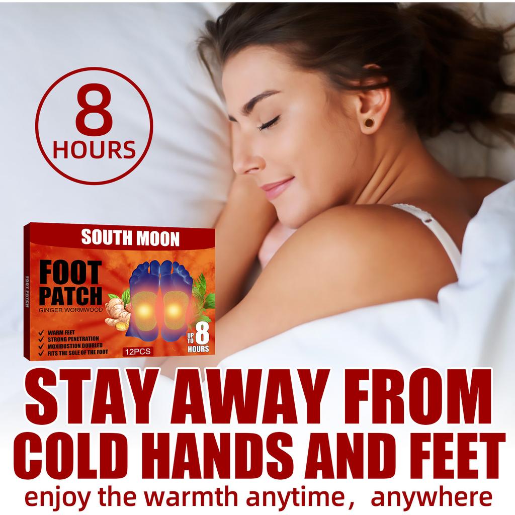 South Moon Пластырь для ног с имбирем и полынью улучшает качество сна, снимает стресс, отталкивает холод и сохраняет тепло.