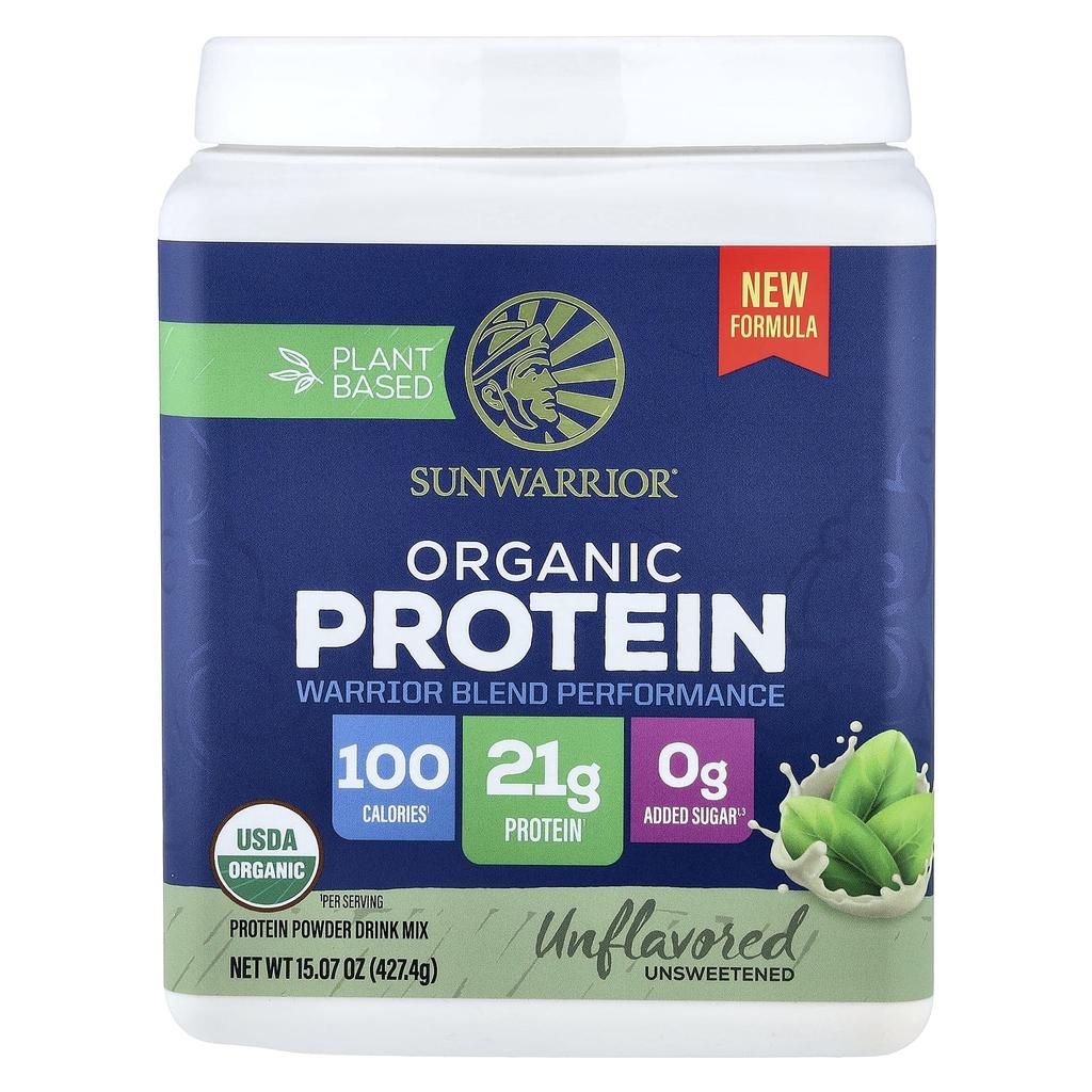 Sunwarrior, Plant-based Organic Protein, Unflavored, 427.4g (15.07oz)