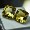 20 карат Натуральный Сапфир   Россыпной драгоценный камень Желтый Квадратный Cushion Cut Пара