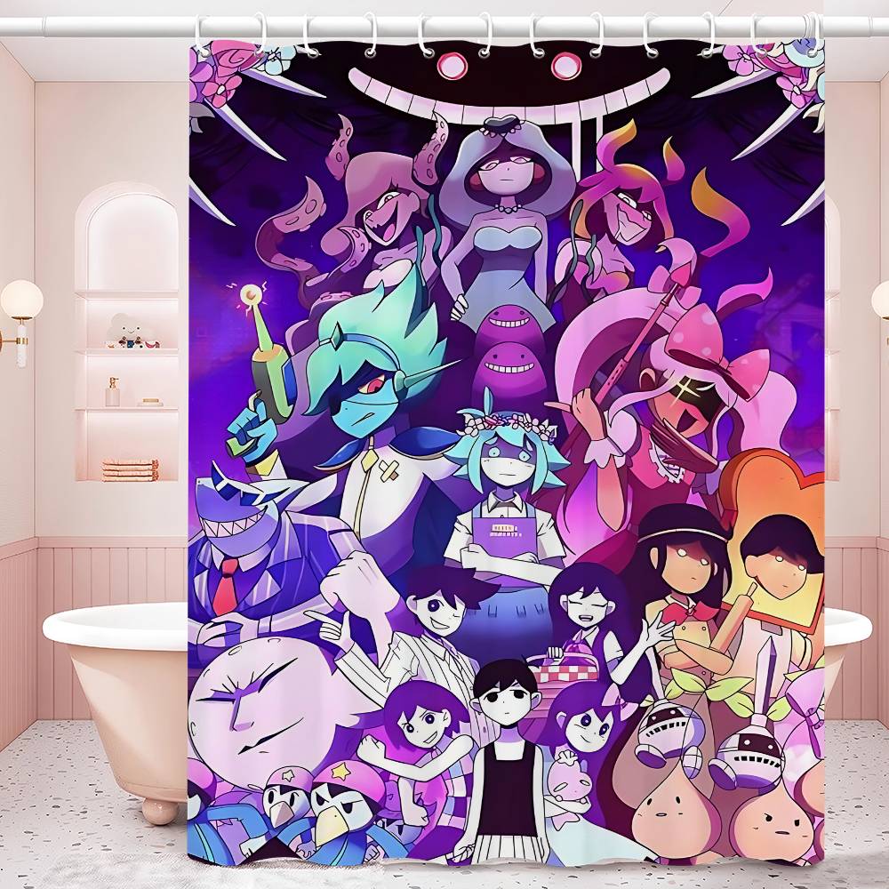 Classic Hot Horror Video Game Omori Shower Curtain, Bathroom Decorative Shower Curtain, Waterproof Shower Curtain With Hooks