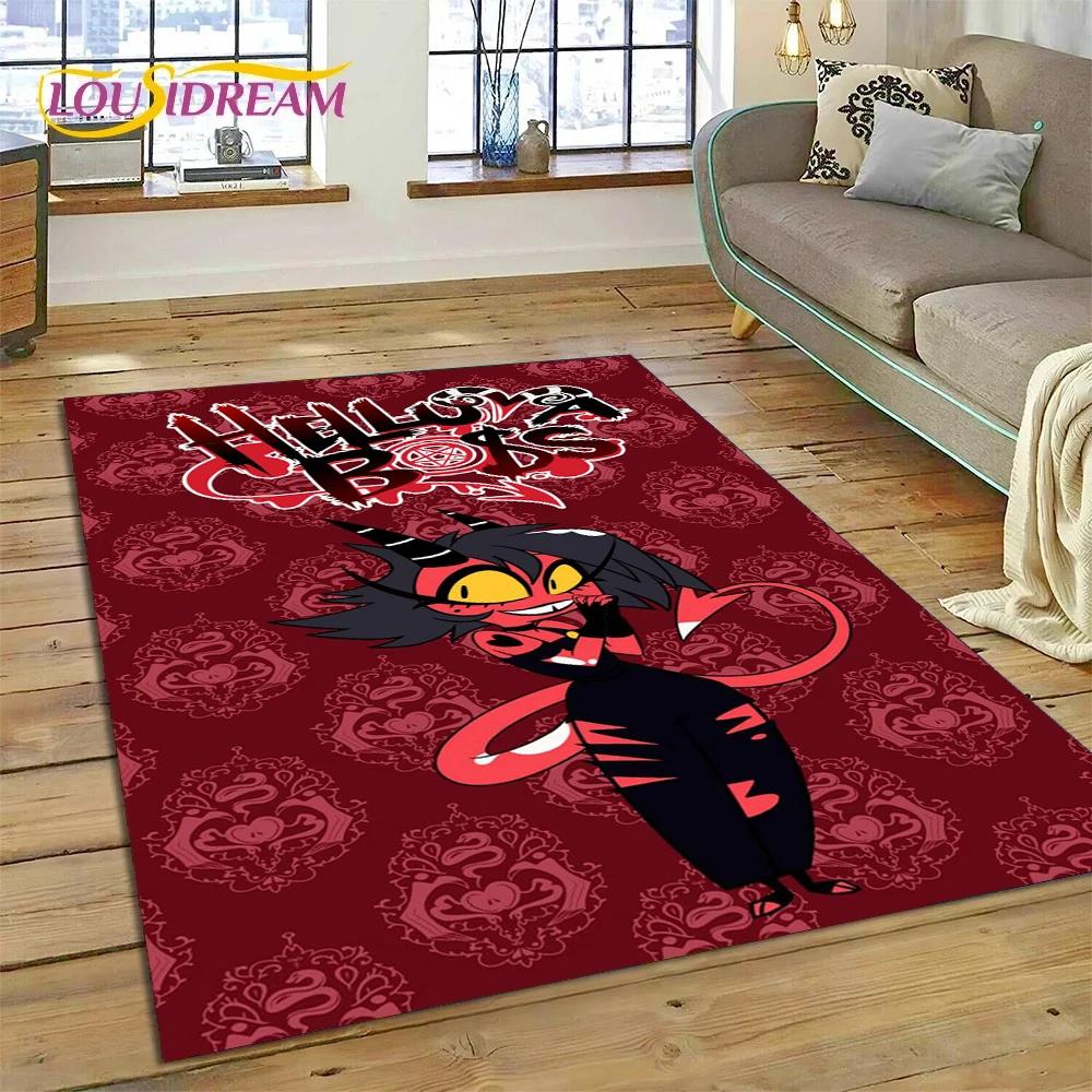 Мультфильм H-Helluva Boss Blitzo H-Hazbin Hotel Ковер для спальни Гостиная Домашний диван Украшение, детский большой декоративный напольный коврик