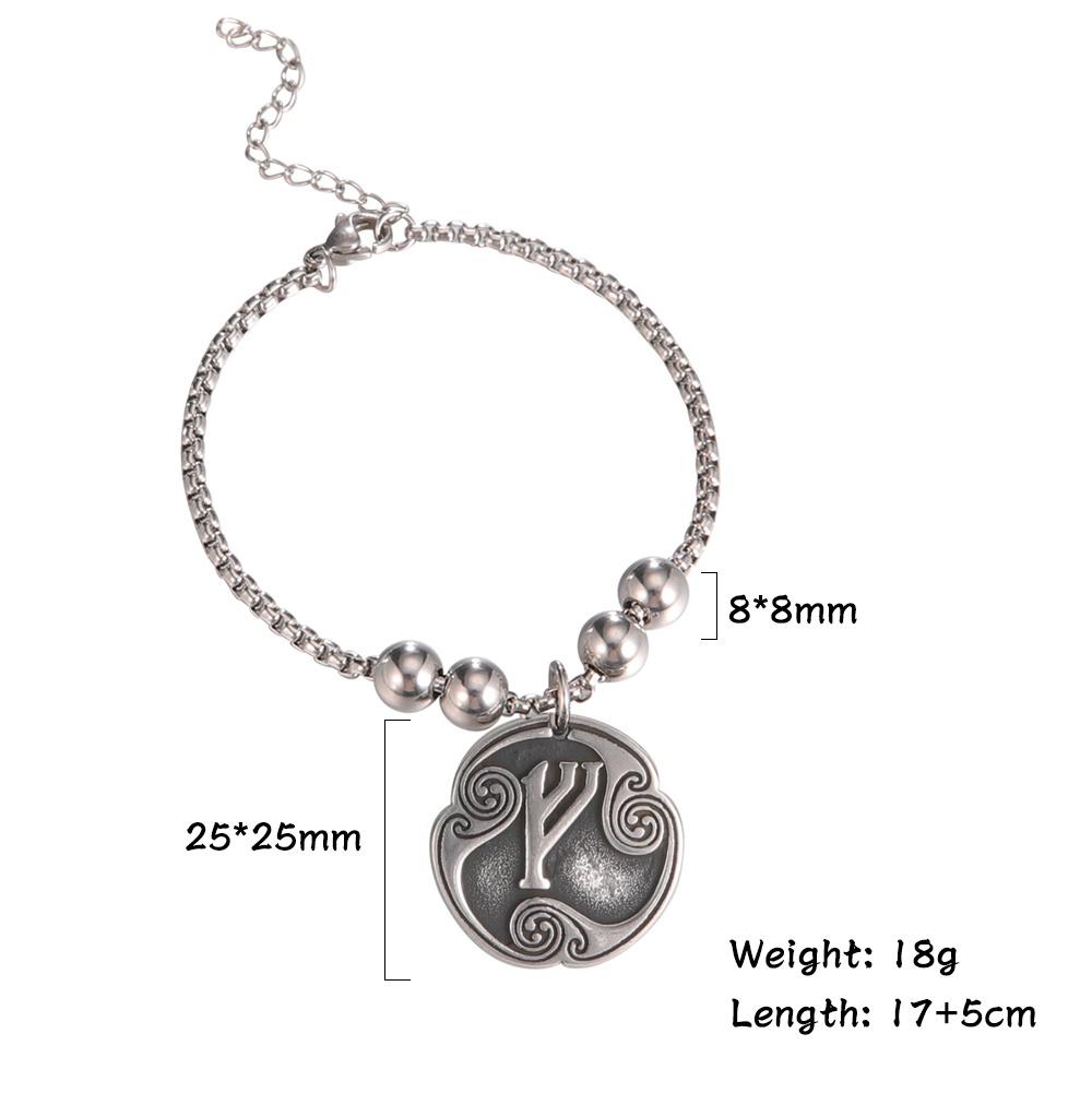 Винтажный Браслет с Рунами викингов для Мужчин Нержавеющая Сталь Прямоугольная Цепь Загадочные Скандинавские Руны Викингов Браслеты Амулет Ювелирные Изделия Подарок