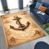 Ковер с 3D-рисунком якоря в глубоком море – Устойчивый к пятнам, нескользящий коврик с 3D-визуальными эффектами для гостиной