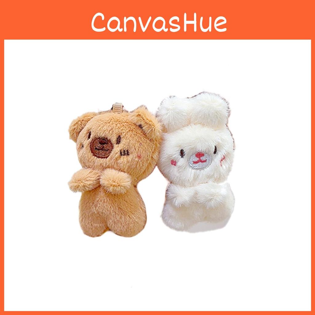 Набор плюшевых брелков в виде кролика и медведя из мягкого меха для детей и коллекционеров