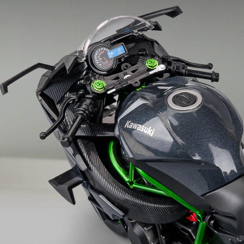 Модель мотоцикла Kawasaki Ninja H2R большого масштаба, литая, со звуковыми и световыми эффектами
